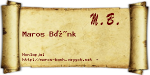 Maros Bánk névjegykártya